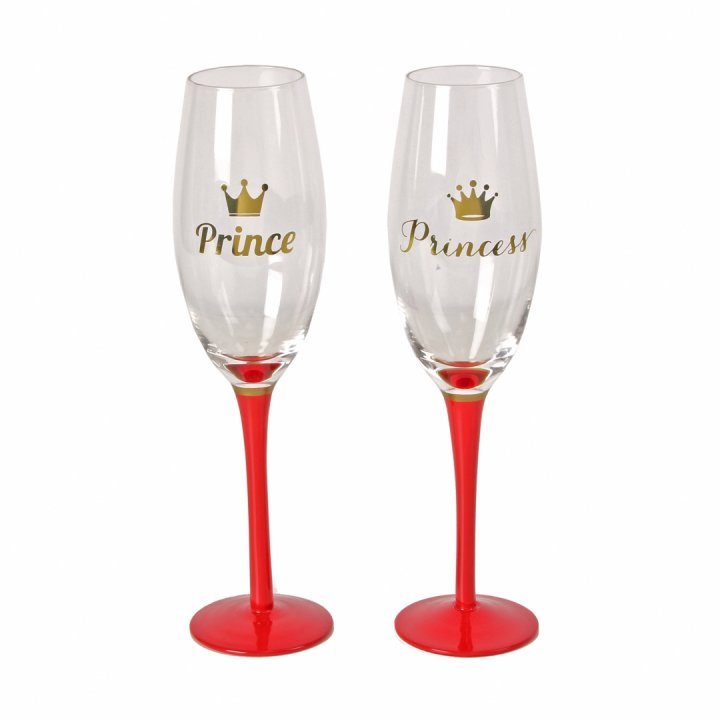 Set pahare sampanie Prince & Princess, cadou craciun