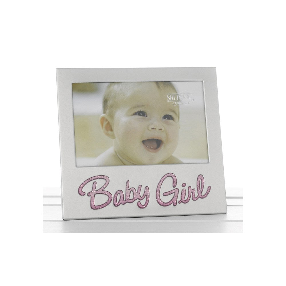Rama foto cu sclipici roz Baby Girl, cadou botez