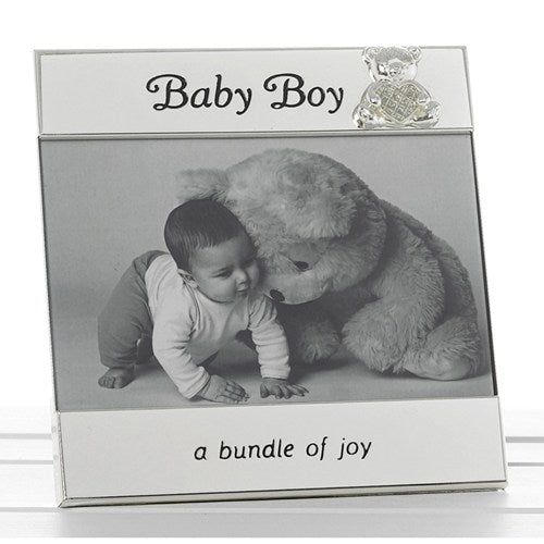 Rama foto argintata cu mesaj Baby Boy - 74038 - Cadouri Superbe