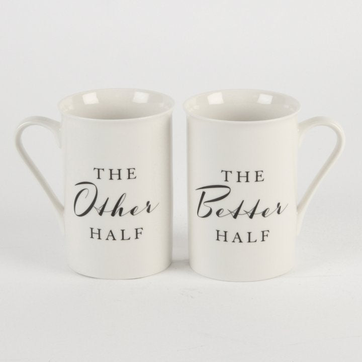 Set 2 cani Other Half & Better Half, din ceramica, cadou nunta
