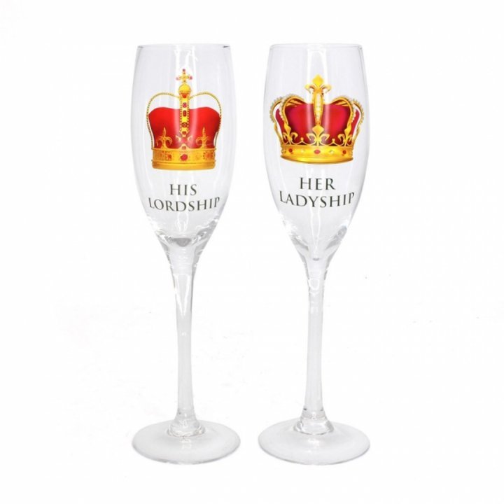 Set pahare sampanie His Lordship and Her Ladyship