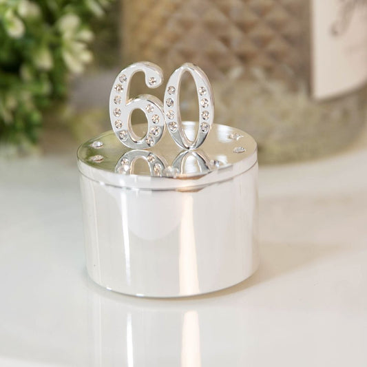 Cutiuta bijuterii argintata cu cristale 60 ani - SP230860 - Cadouri Superbe