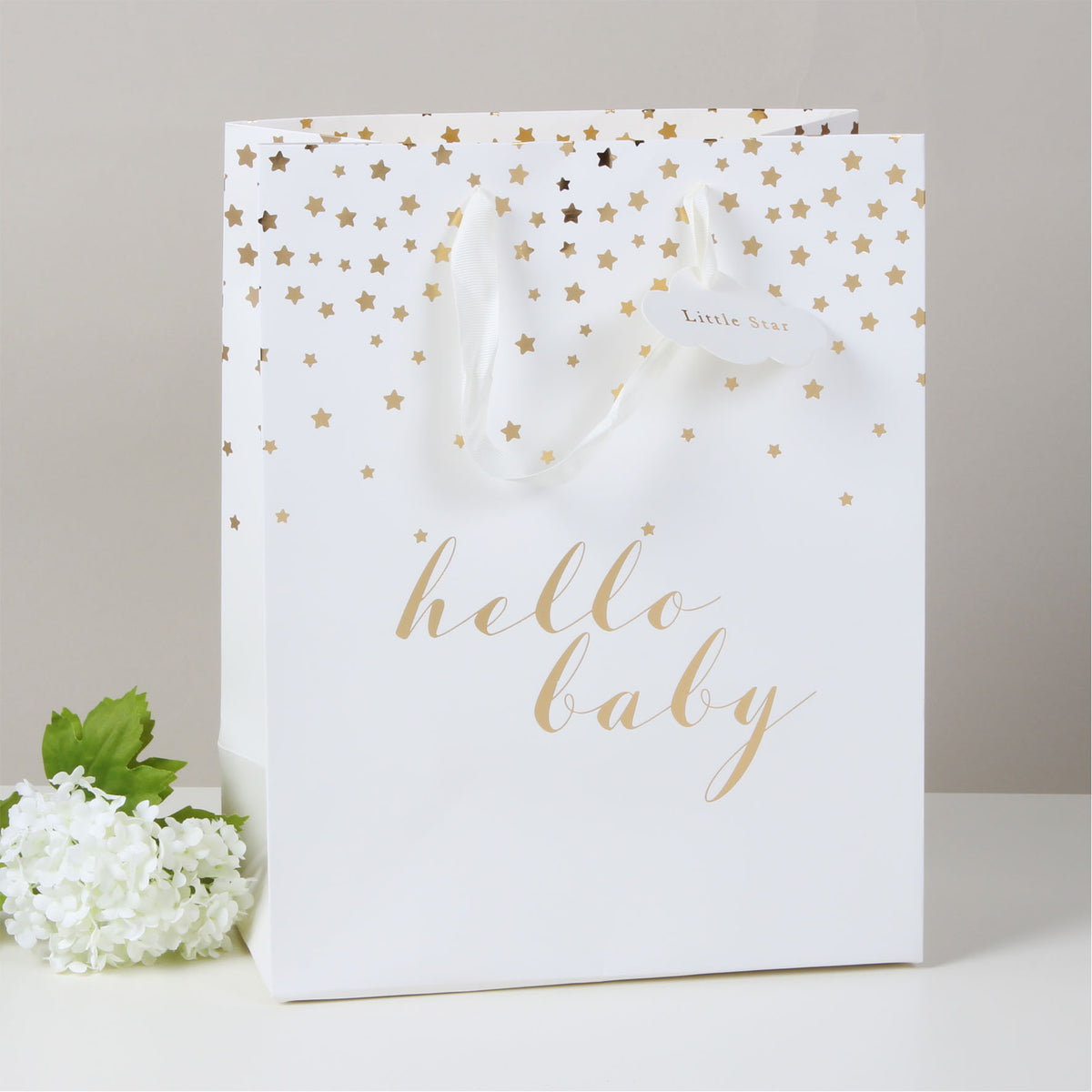 Punga cadou Bambino mare Hello Baby (L), cadou botez