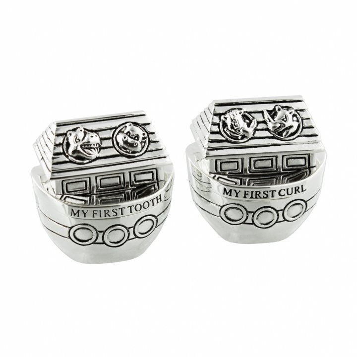 Cutiute argintate prima suvita si primul dintisor Arca lui Noe, argintat, cadou botez