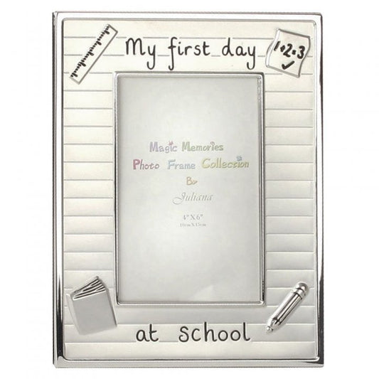 Rama foto argintata Prima zi de scoala - DSFS475 - Cadouri Superbe