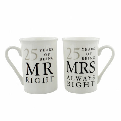SET CANI CADOU ANIVERSARE 25 ANI DE CASATORIE MR AND MRS RIGHT - DSWG67725 - Cadouri Superbe