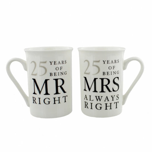 SET CANI CADOU ANIVERSARE 25 ANI DE CASATORIE MR AND MRS RIGHT - DSWG67725 - Cadouri Superbe