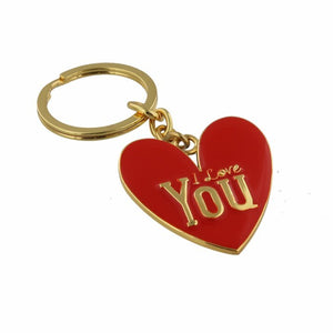 Breloc inimioara placata cu aur I LOVE YOU - WJ311