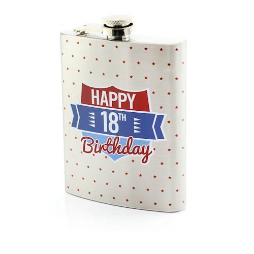 Sticla inox Happy 18th Birthday (La multi ani, 18 ani), din sticla, cadou majorat