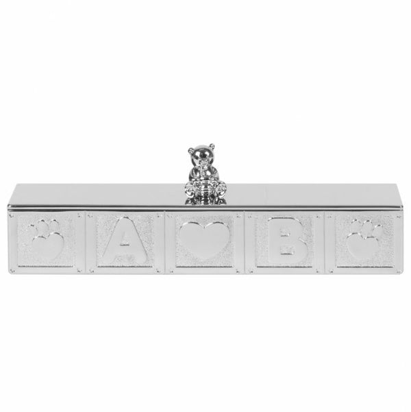 Caseta argintata certificat de nastere Teddy - CG258