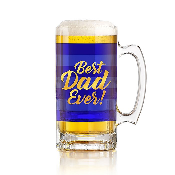 Halba Best Dad Ever (Cel mai bun Tata), din sticla, cadou craciun